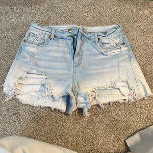 American Age Light Blue Distressed Jean Shorts